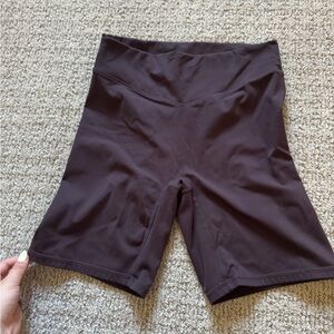 Women's Brown High-Waisted Biker Shorts